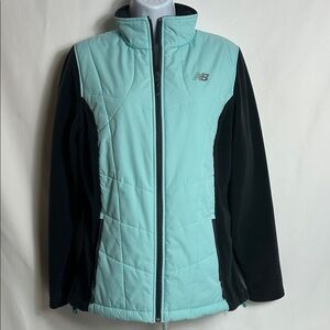 New Balance Women’s Size Medium Turquoise Gray Fleece Quilted Snow Jacket Top